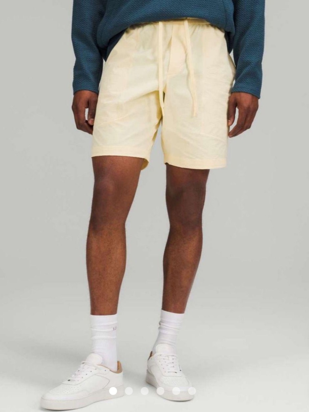 lululemon athletica Men's Bowline 7” Pale Yellow Drawstring Shorts